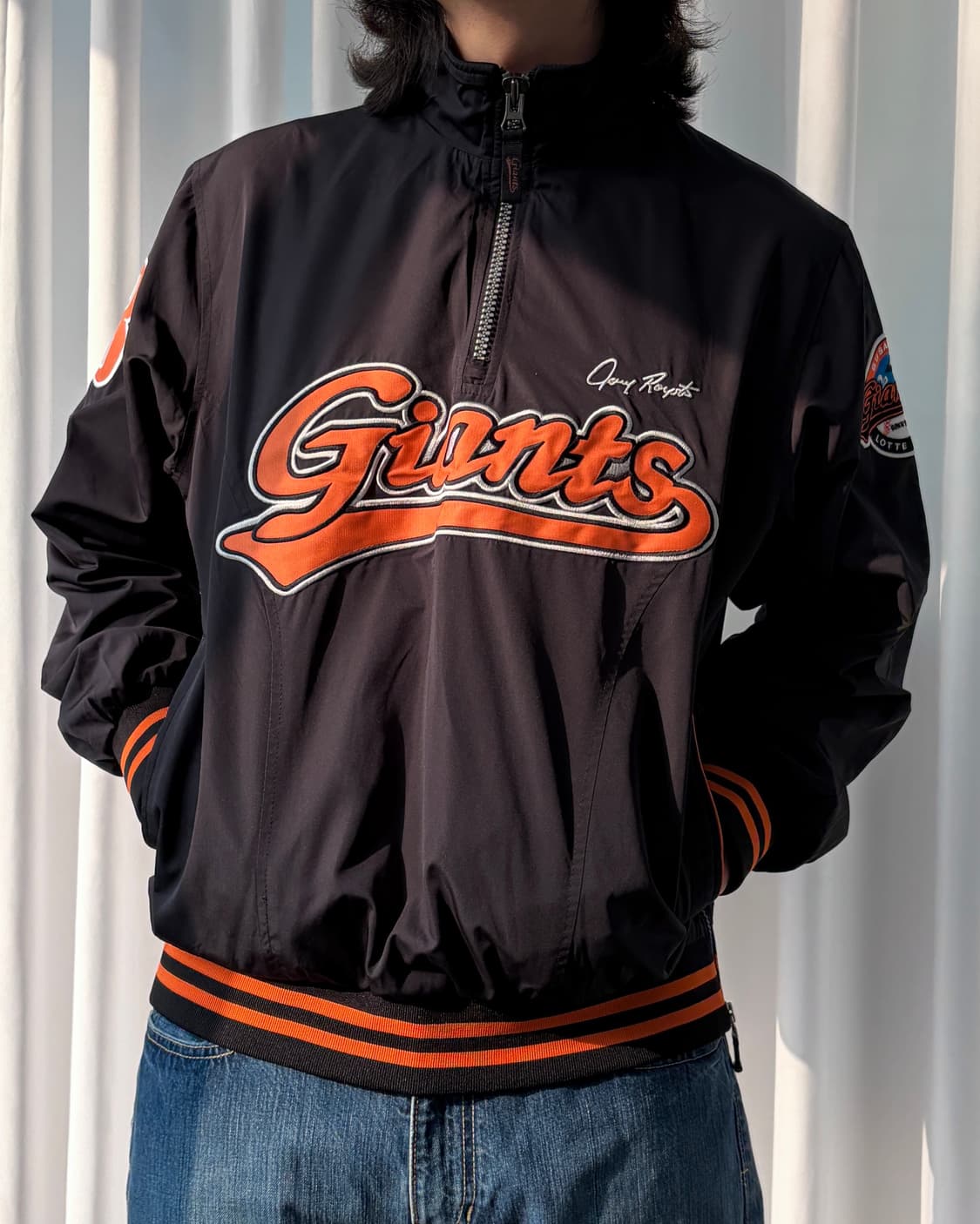 [L]롯데 자이언츠 춘추용 베이스볼 하프집업 바람막이 자켓 상품이미지1
