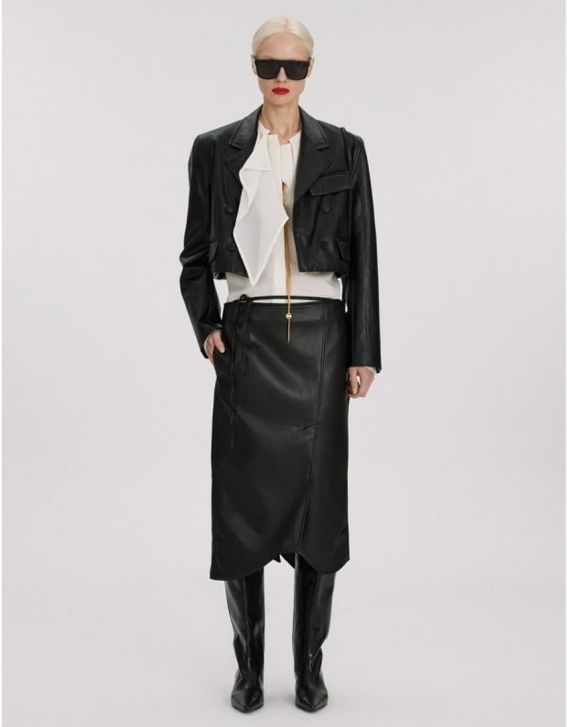 렉토 FAUX LEATHER CROPPED JACKET 레더 자켓 상품이미지1