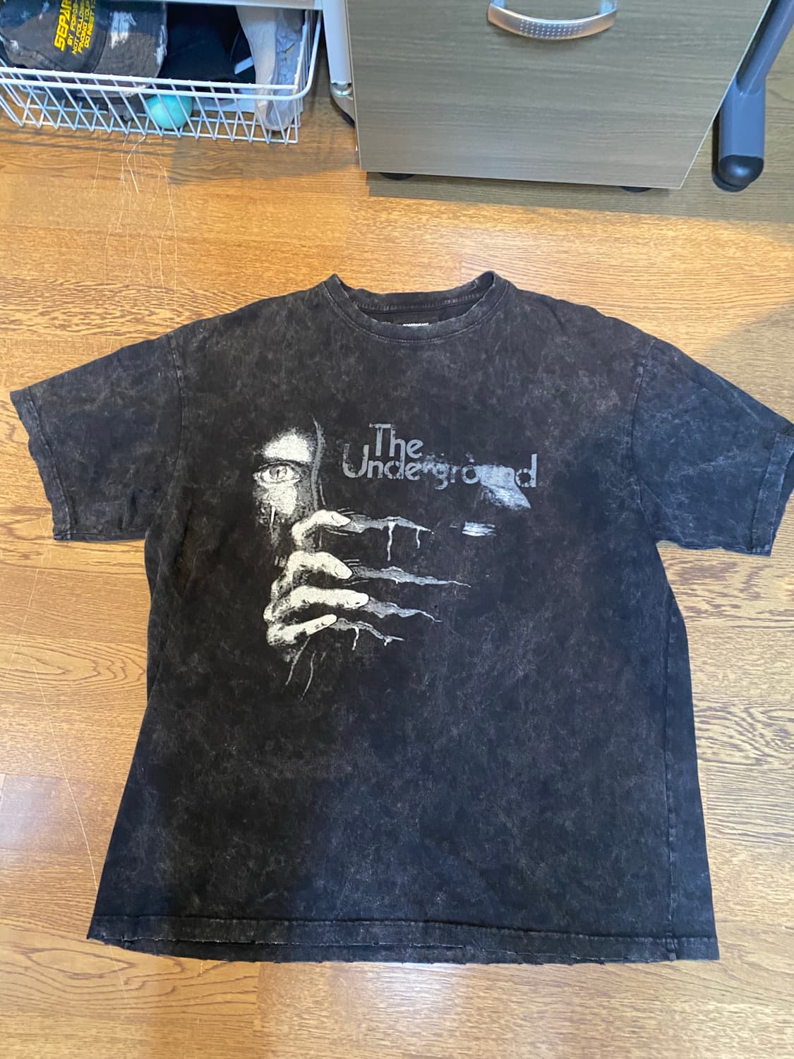 로어링라드 워시드 데미지 오버 반팔 블랙 L 상품이미지1