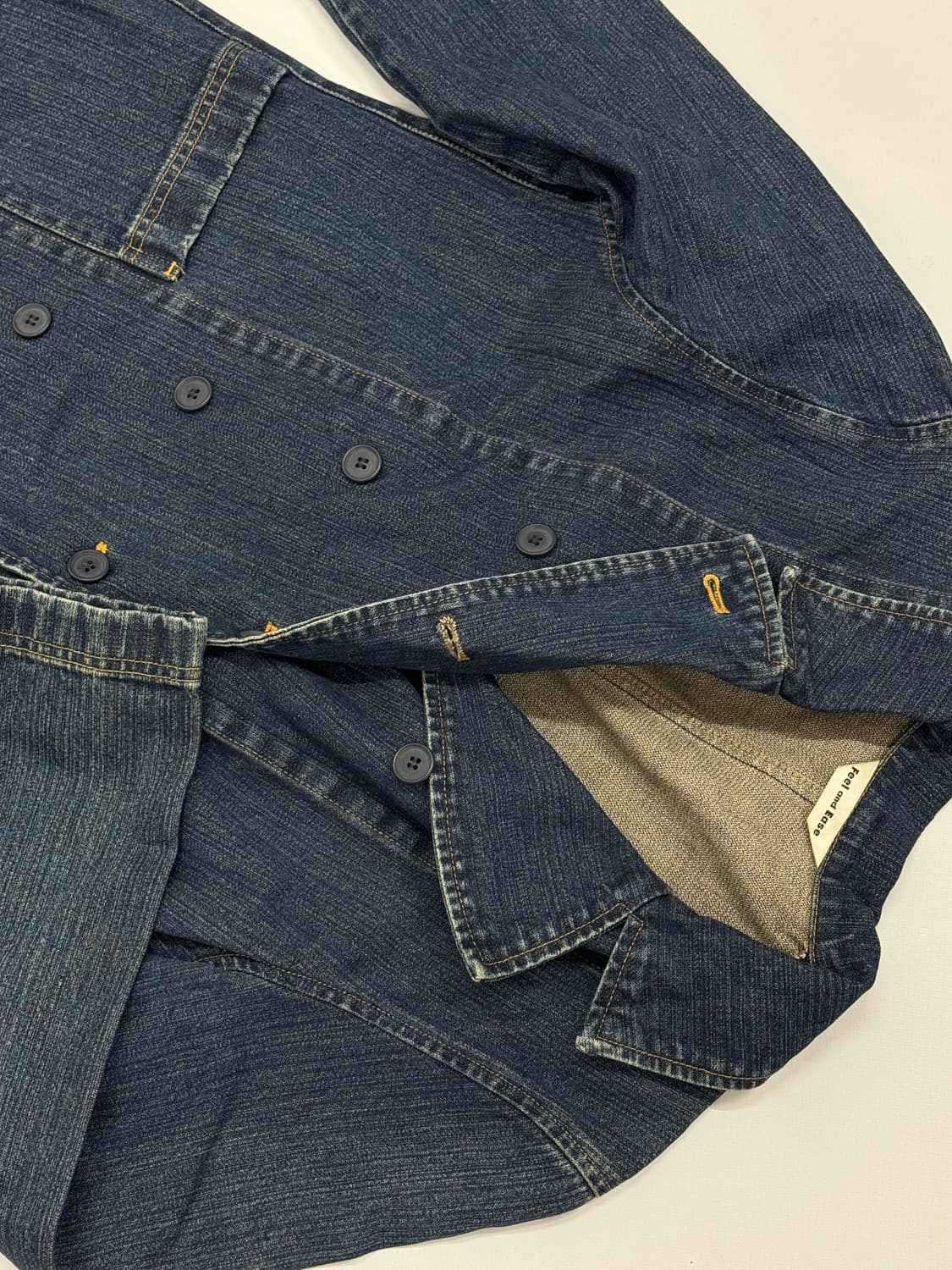 Feel and Ease 일본 버튼 데님 자켓 워싱 중청 보헤미안 정장 상품이미지7