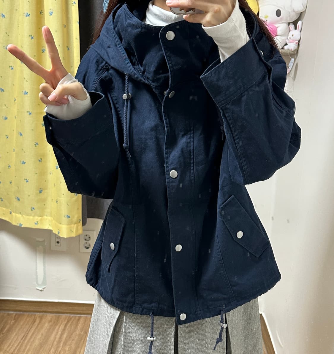 빈티지 하이넥 야상 점퍼 히메갸루 모리걸 긱시크 코이세이오깔 고딕 고스 상품이미지1