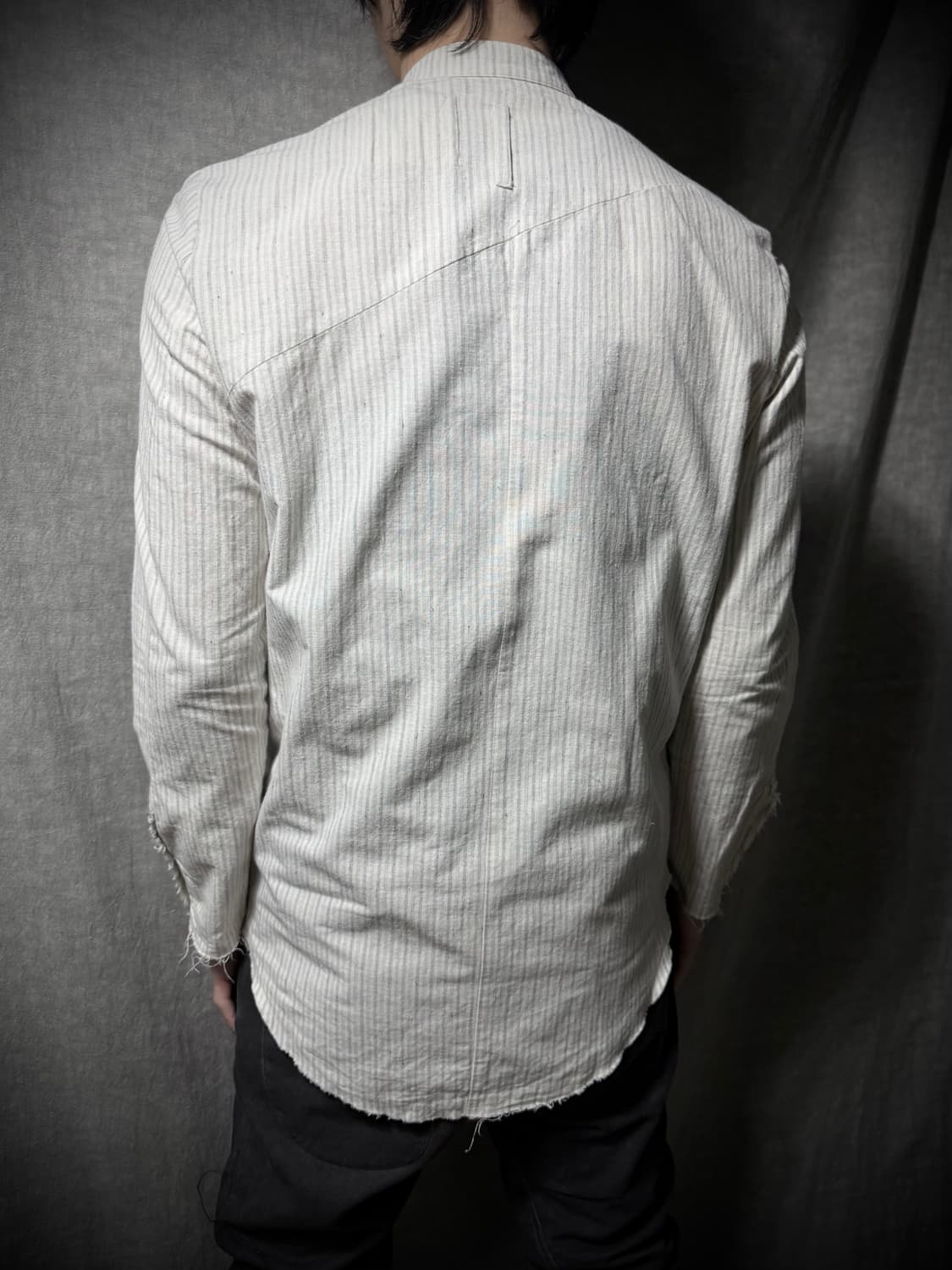 Marc Point Striped Band Collar Shirt   상품이미지2
