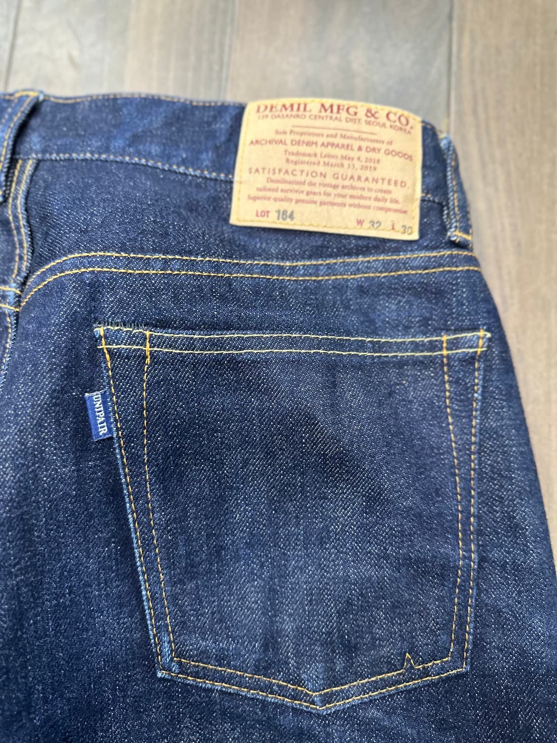 데밀 x 유니페어 Lot 164 셀비지 데님 팬츠 32사이즈 상품이미지6