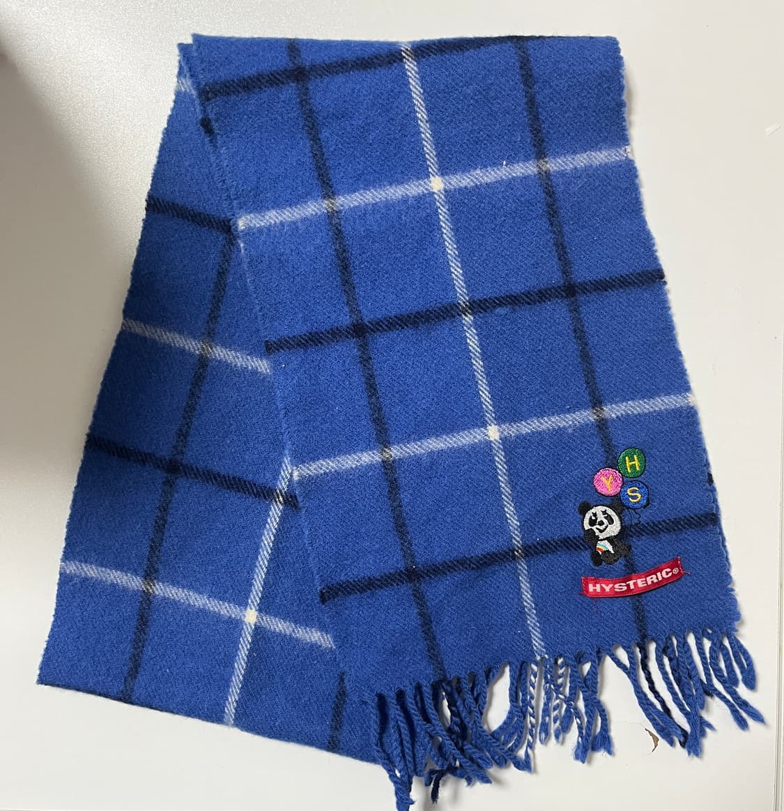 히스테릭 글래머 아카이브 팬더 자수 체크 머플러 상품이미지1