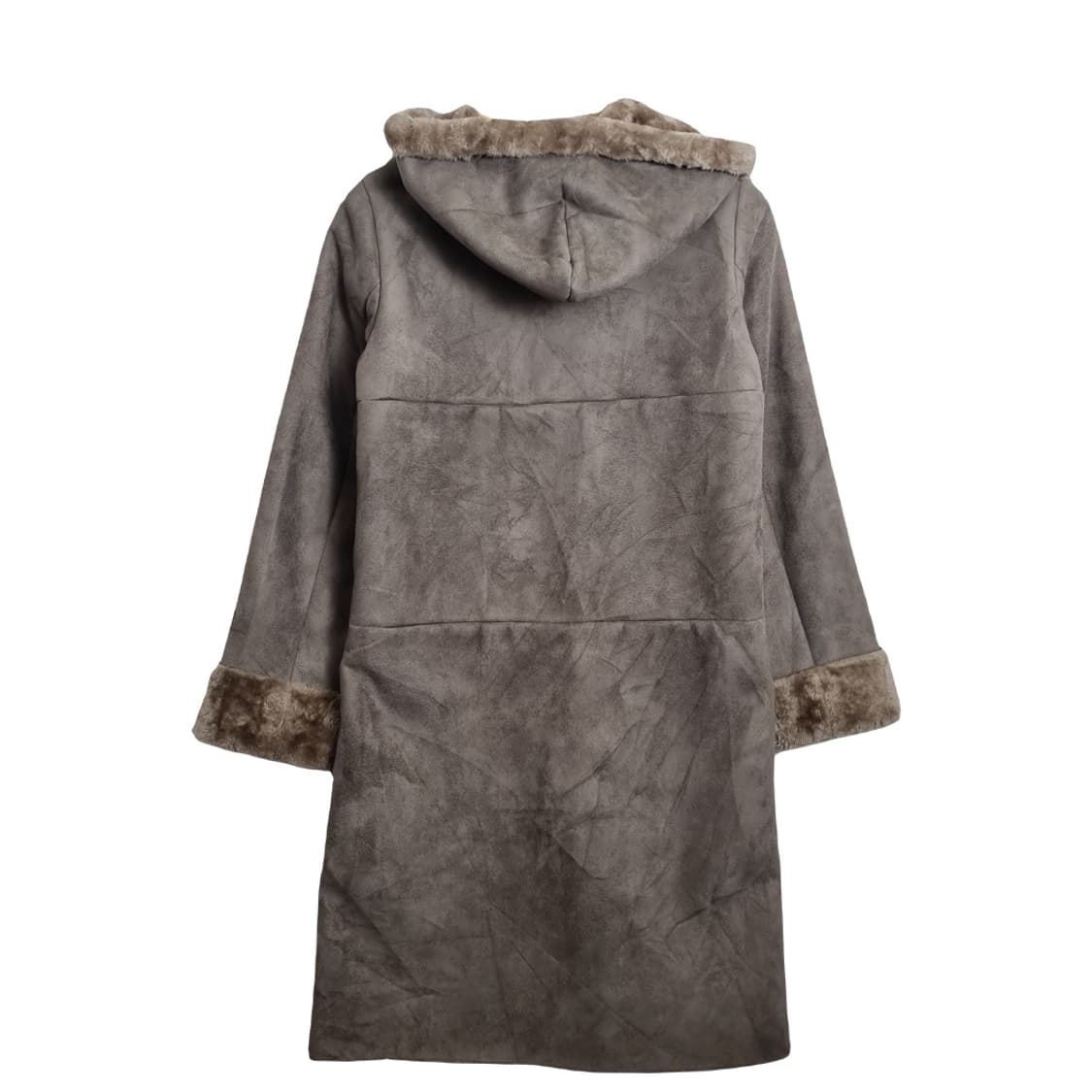 AQUAGIRL 베이지 스웨이드 후드 털 코트 상품이미지2