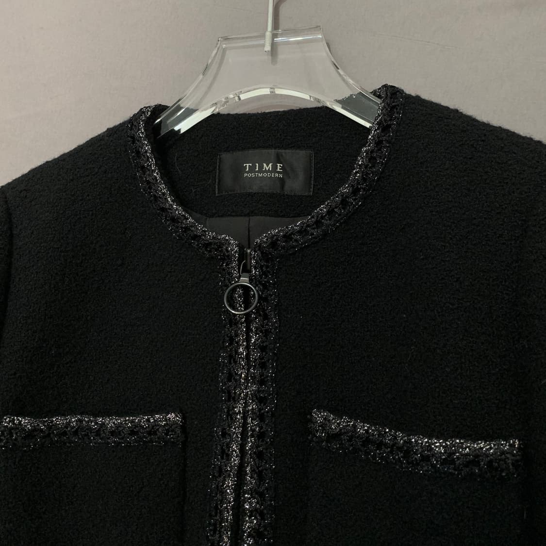 82 타임 20 블랙 트위드 집업 자켓 상품이미지3