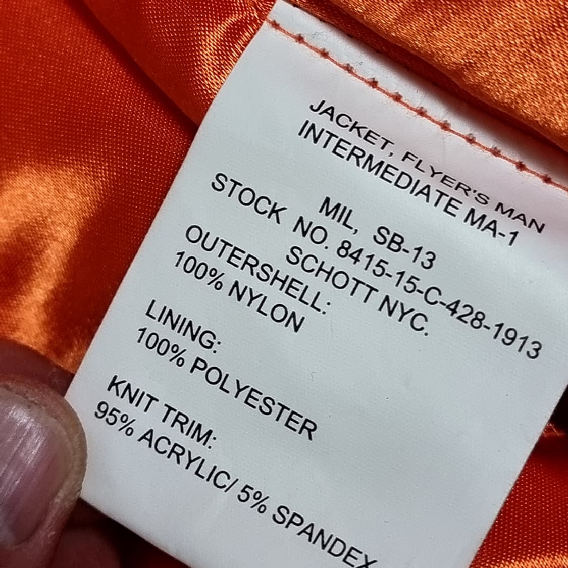 Schott 쇼트 블루종 ma-1 항공점퍼 네이비[95-100) 상품이미지9