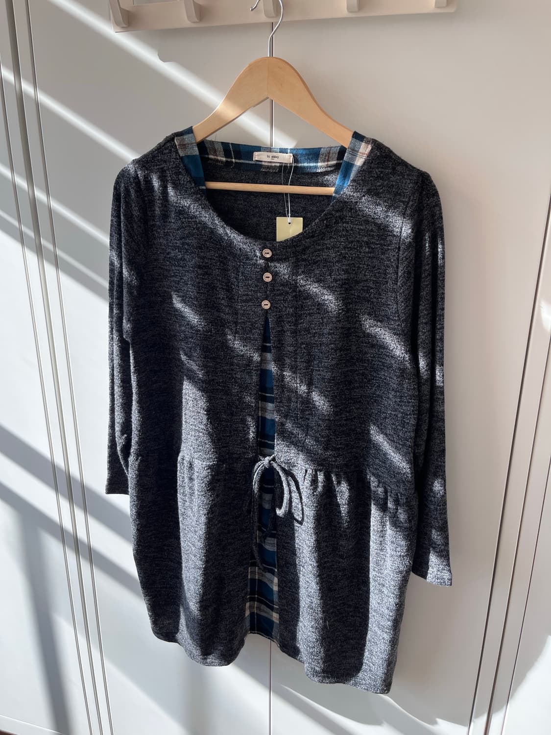 Bi abbey 체크 레이어드 바선생 원피스 상품이미지7