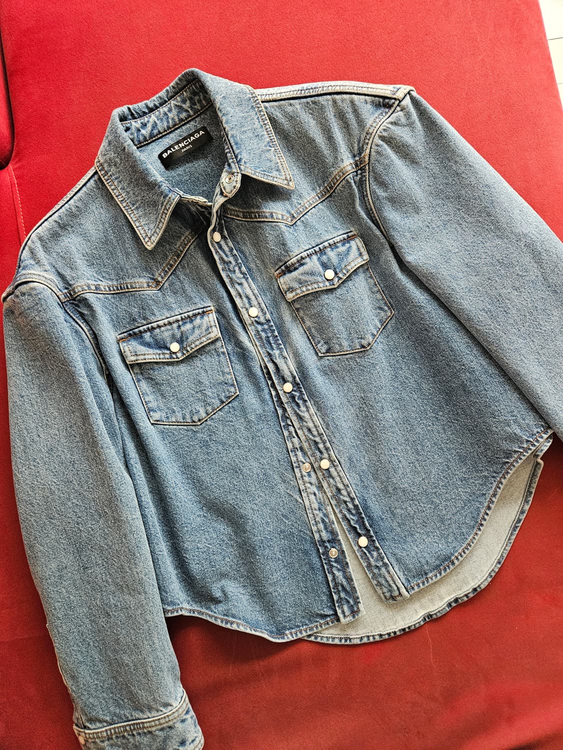 [L] 발렌시아가 크롭 데님 자켓 상품이미지1