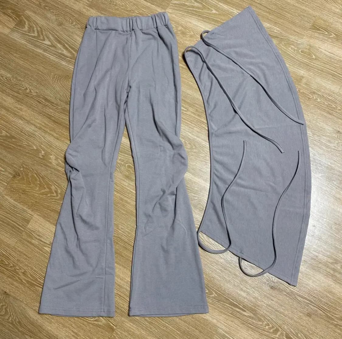 벨리아르 스트랩 스커트 팬츠 세트 그레이 상품이미지2