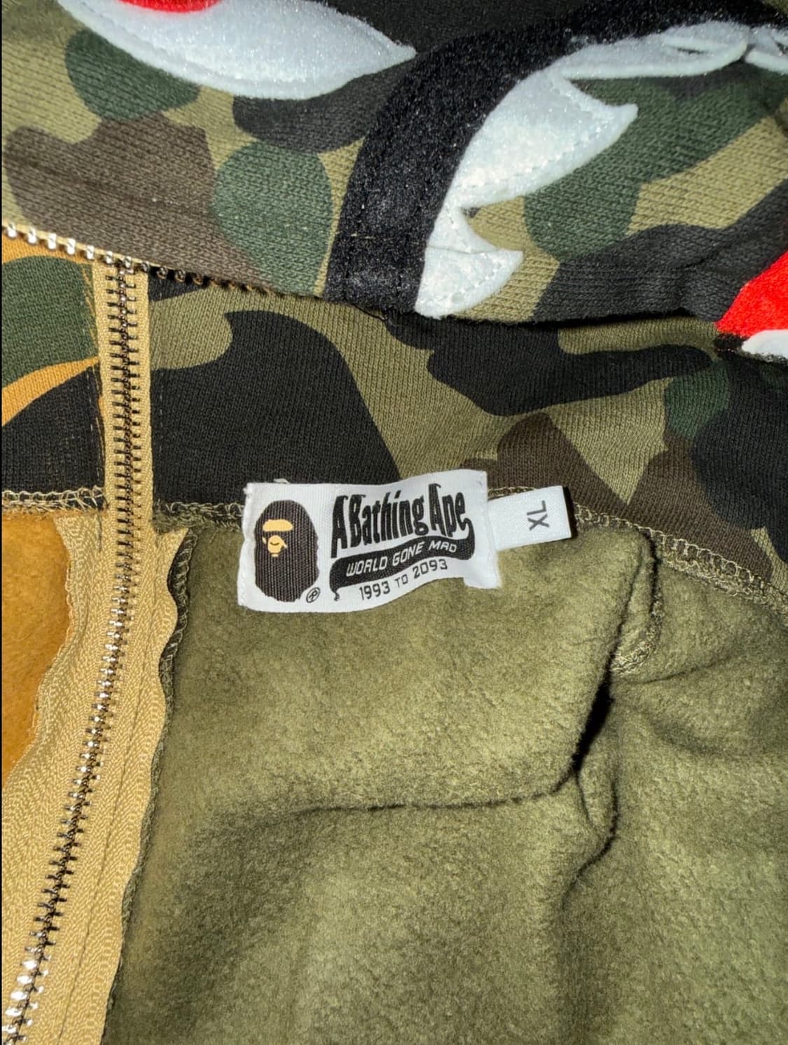 베이프 퍼스트 카모 샤크 후드집업 상품이미지3