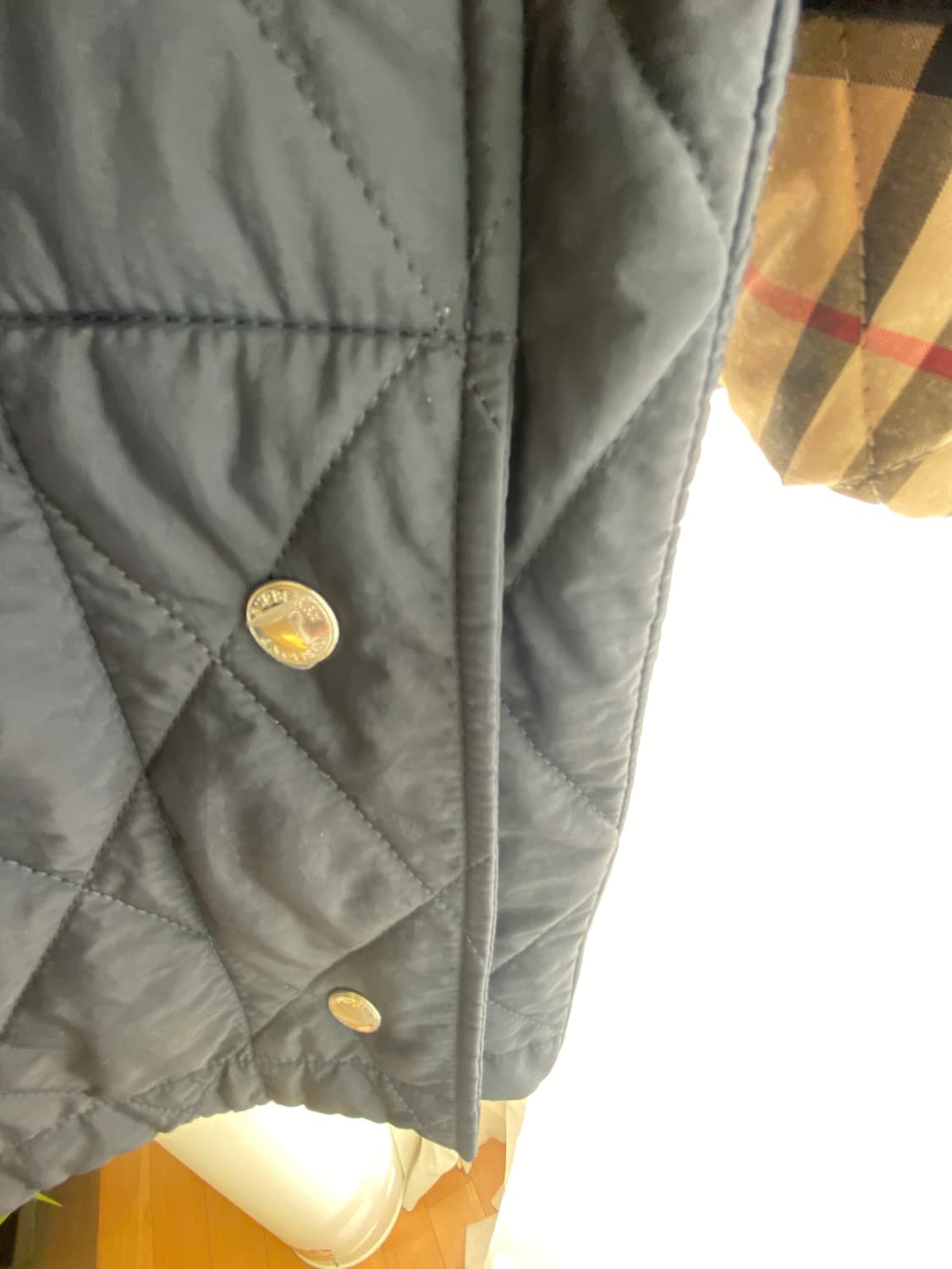 버버리 퀼팅 후드코트 네이비 상품이미지7