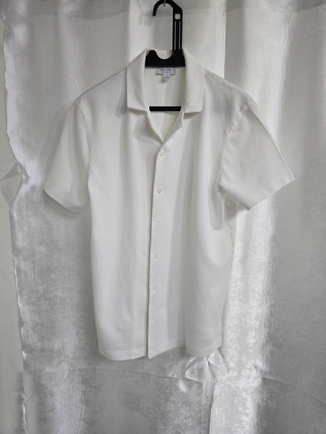 선스펠 화이트 오픈 카라 반팔 셔츠 (1687) 상품이미지1