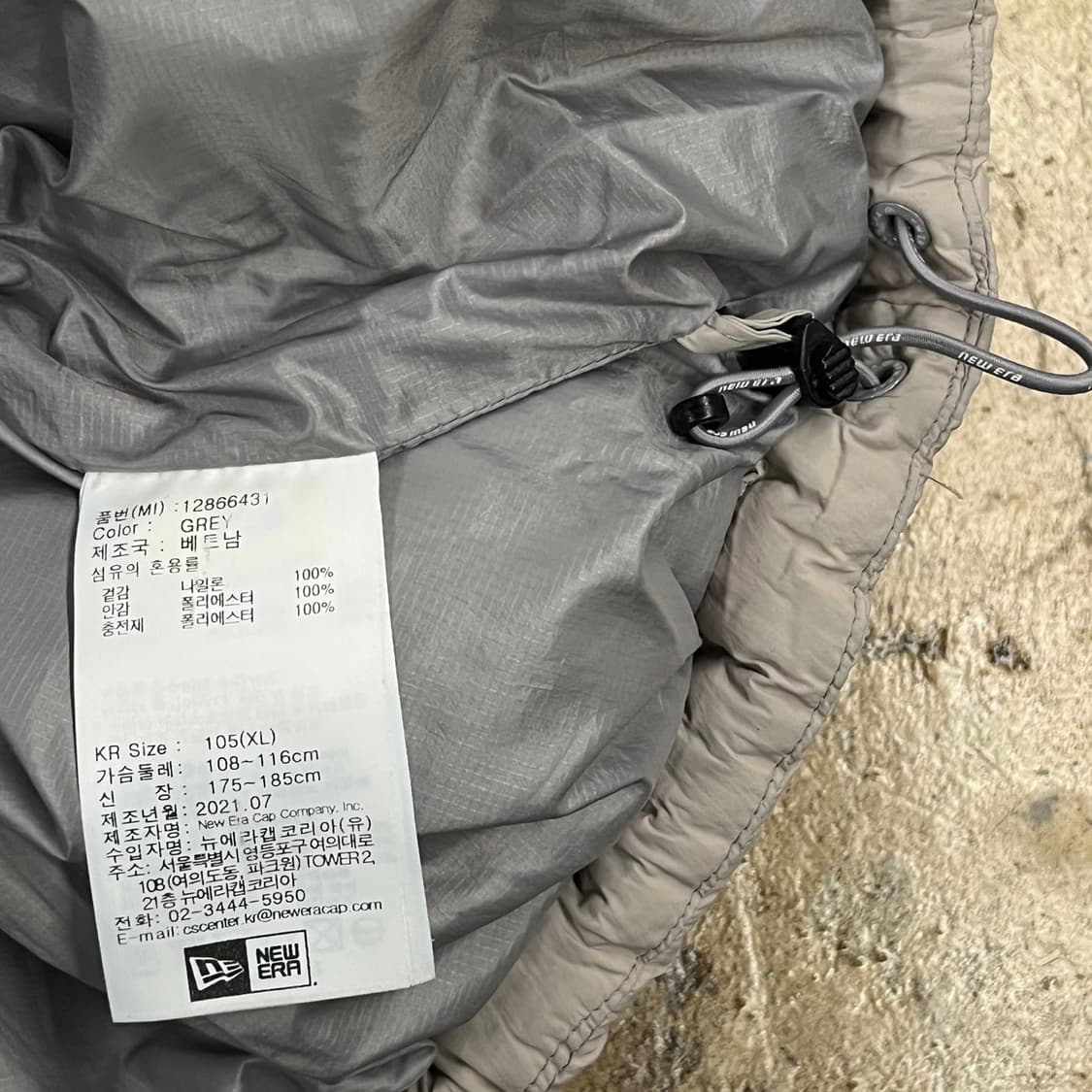 [정품/105] 뉴에라 포켓 패딩 아이보리 b19 상품이미지7