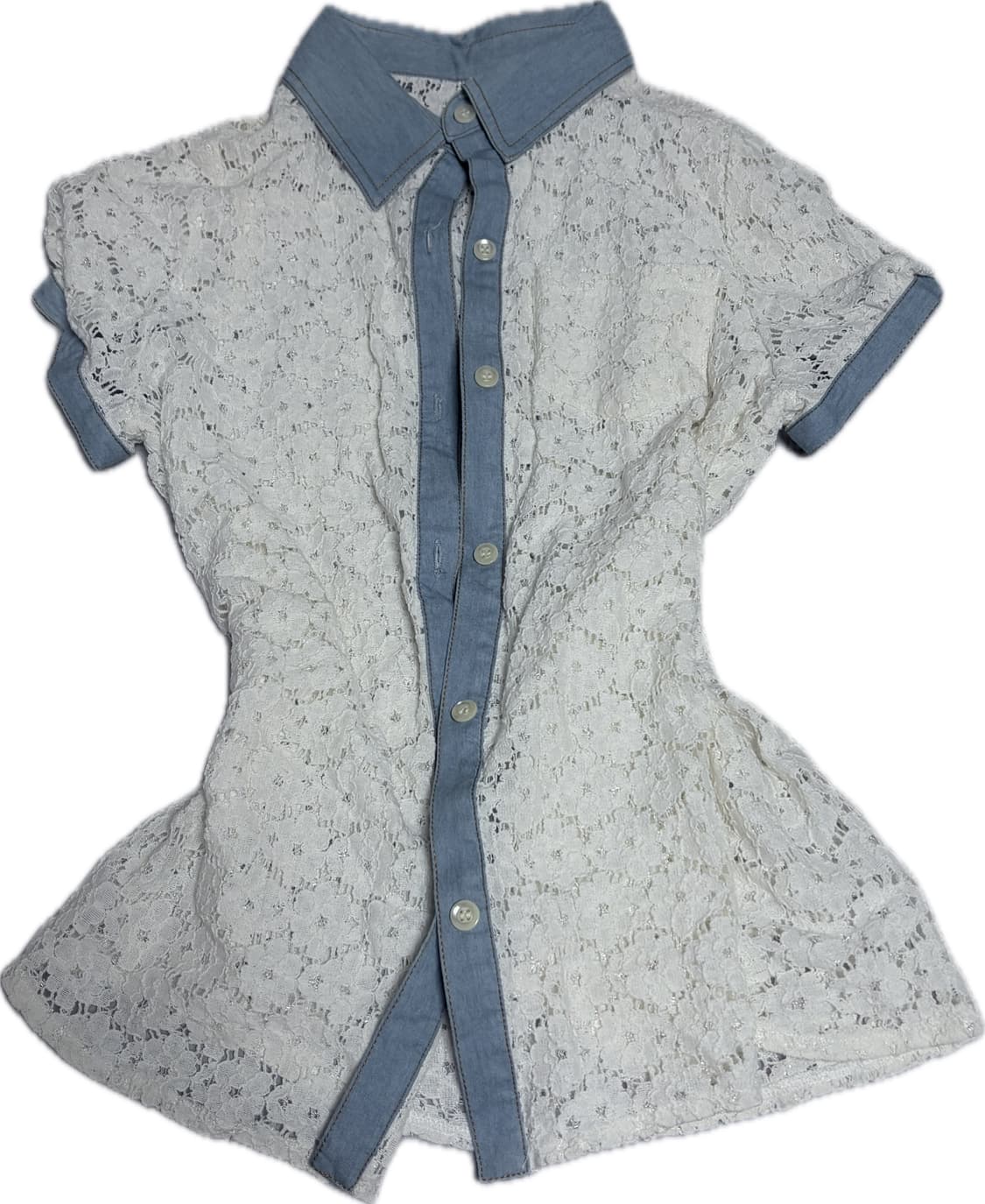Vintage Flower punching pocket shirt top 상품이미지1