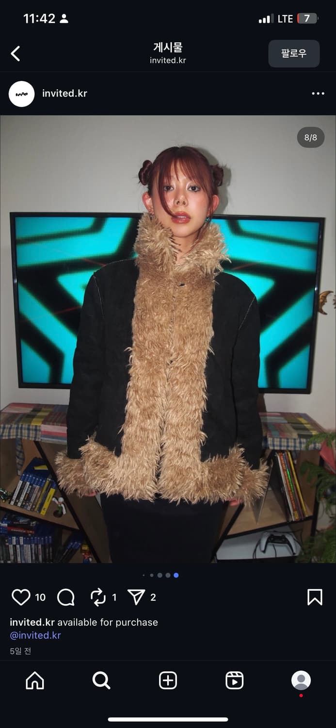 파르티멘토우먼 리버시블 퍼자켓 퍼무스탕 빈티지 상품이미지8