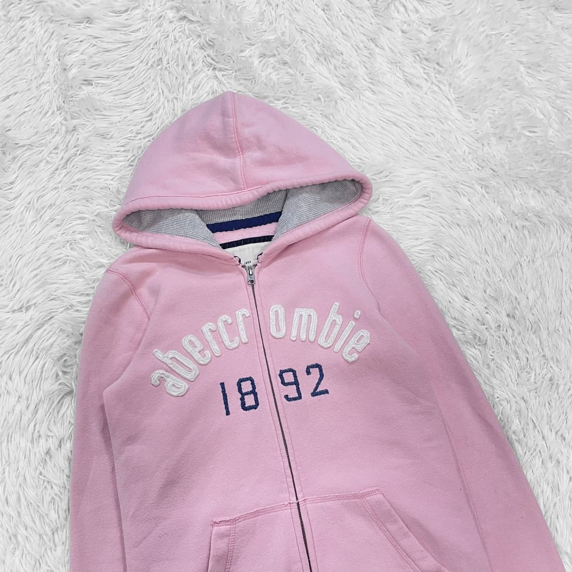 아베크롬비 아치 로고 후드집업 핑크 딸기우유 상품이미지3