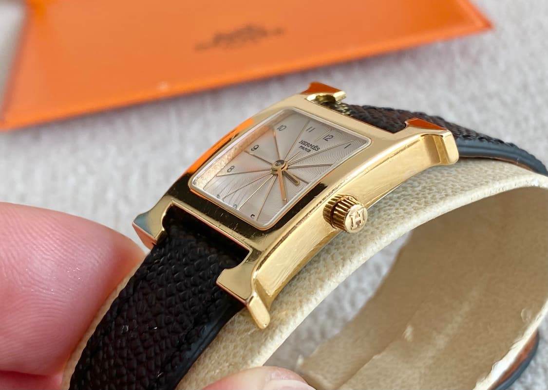 에르메스 H아워 1.201 금장 여성용 쿼츠 PM 스몰 사이즈 상품이미지6