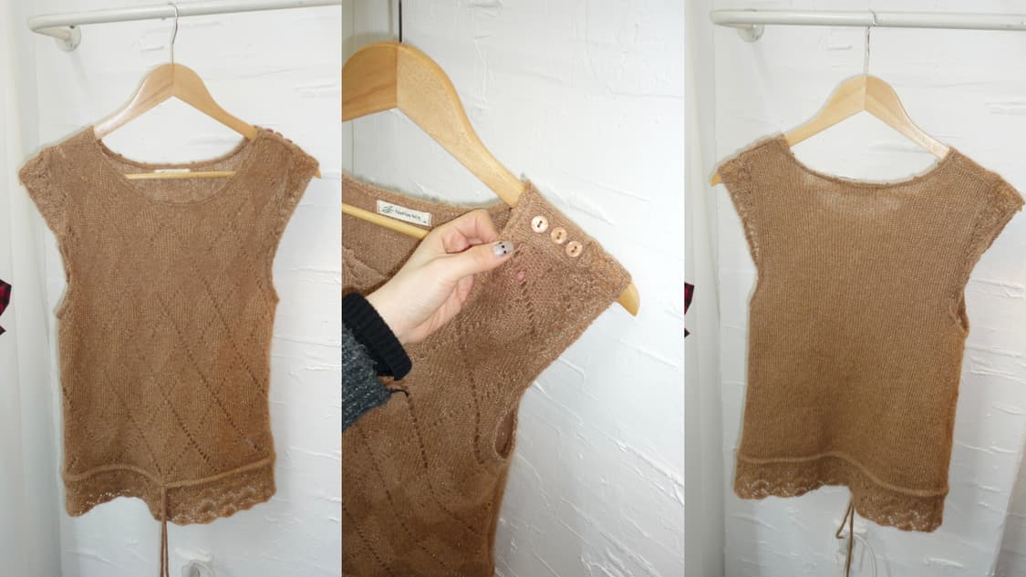 gold perl tie vest 상품이미지4