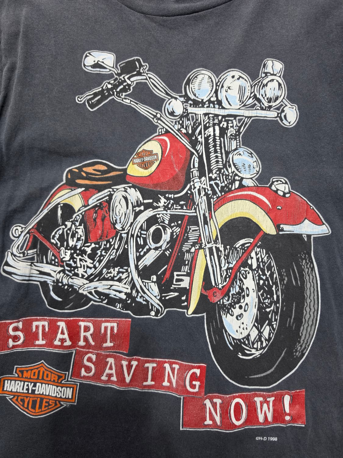 빈티지 할리 데이비슨 그래픽 페이드 그런지무드 반팔티 상품이미지4