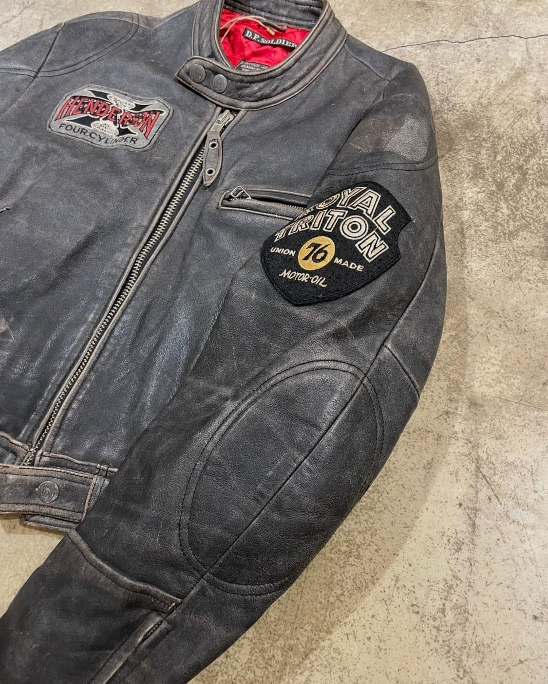 Dog fight 패치 소가죽 레더 재킷 (B5207) 상품이미지4