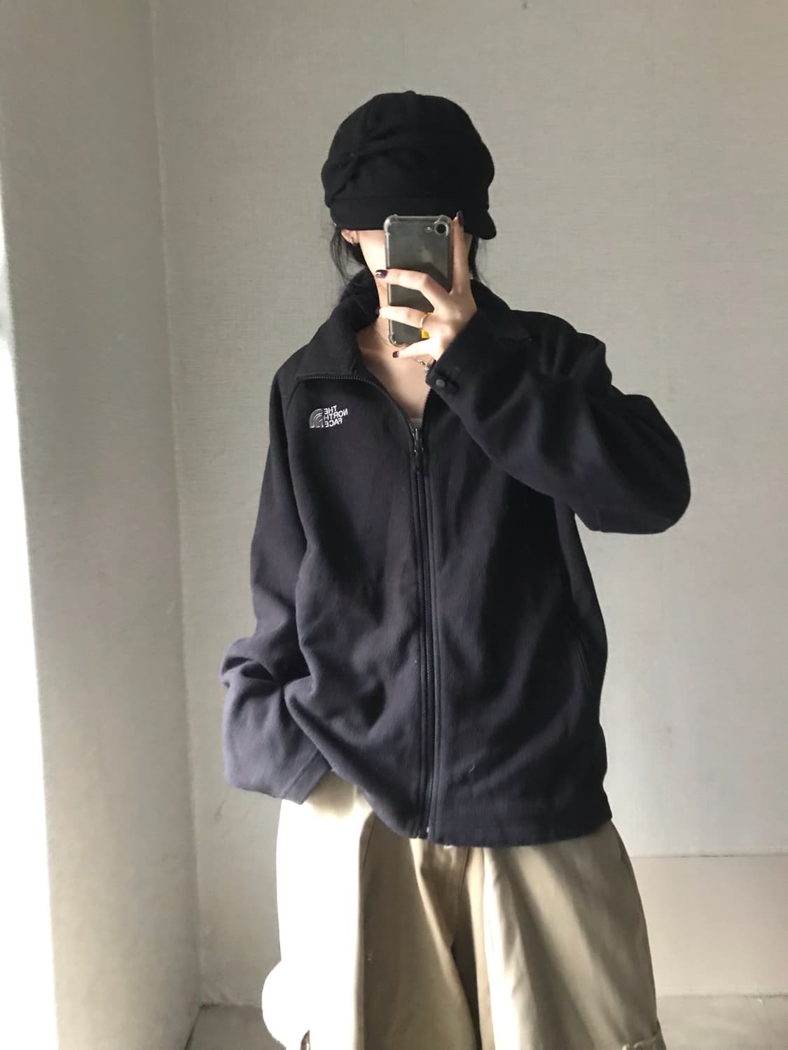 노페 블랙 오버핏 후리스 상품이미지3