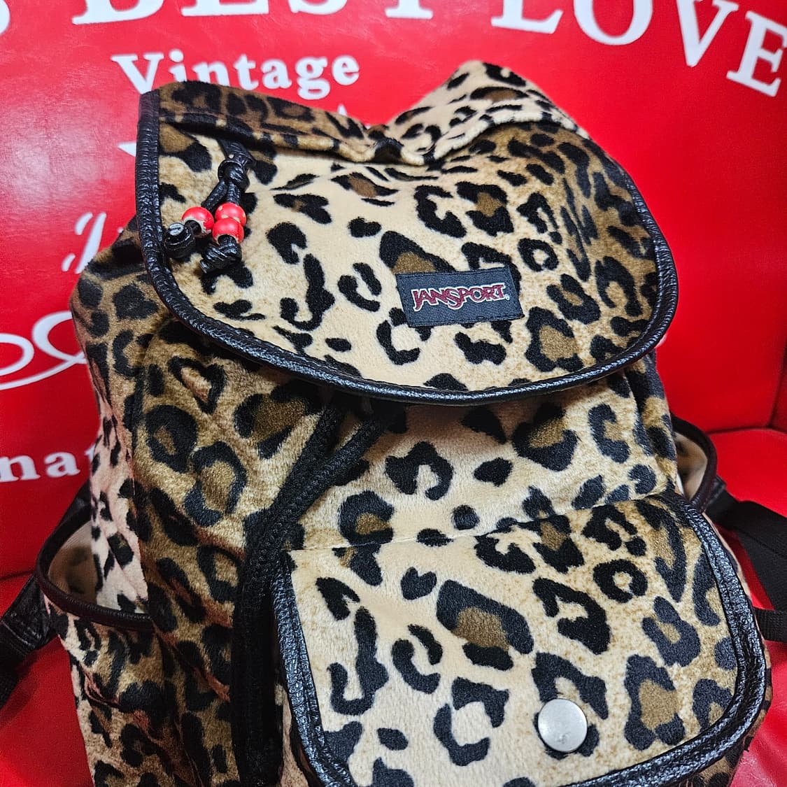 잔스포츠 레오파드 Y2k 호피 복조리 유니크 백팩 Free 상품이미지3