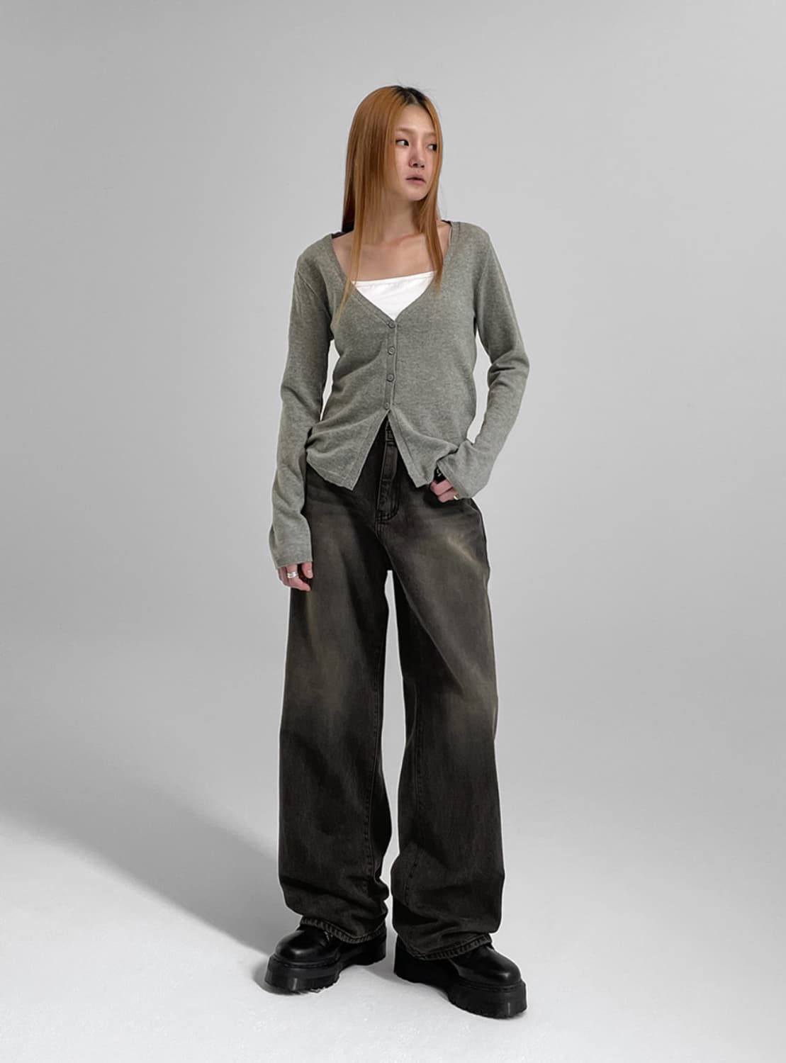 워싱 와이드 데님팬츠 상품이미지2