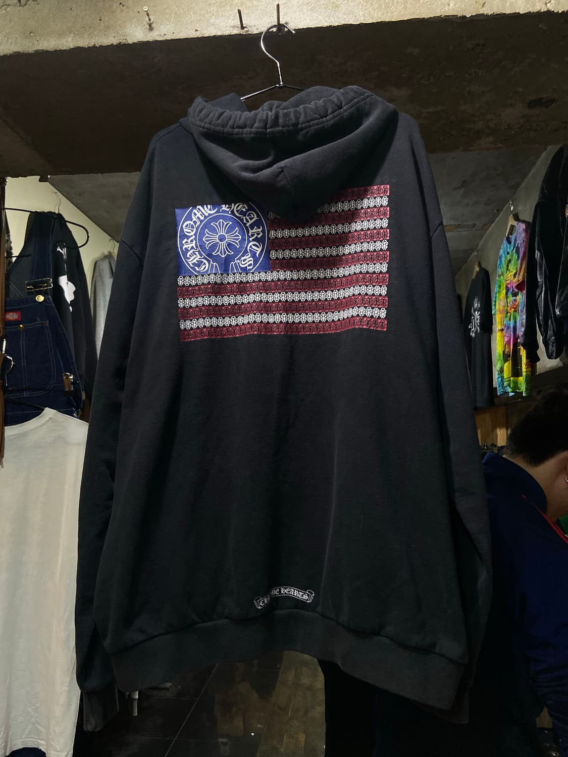 Chrome hearts 크롬하츠 아메리칸 플래그 대거 후드 블랙 상품이미지1