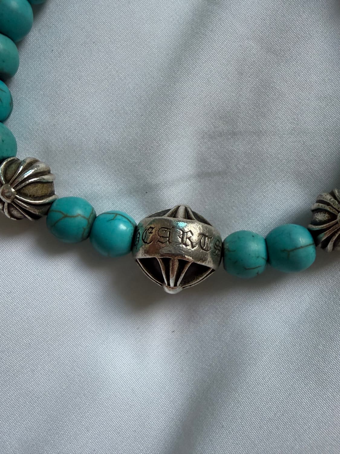 크롬하츠 8mm 4볼 비즈 팔찌 터키석 상품이미지7