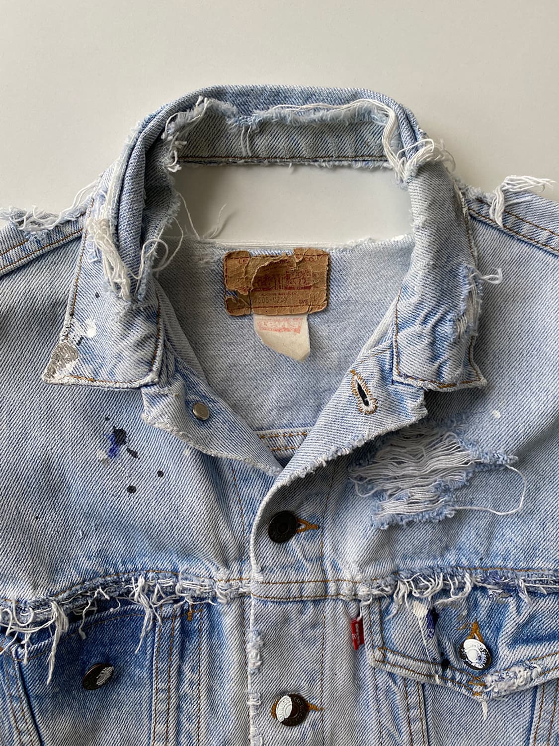 80s 빈티지 리바이스 디스트로이드 페인팅 데님 자켓 상품이미지3