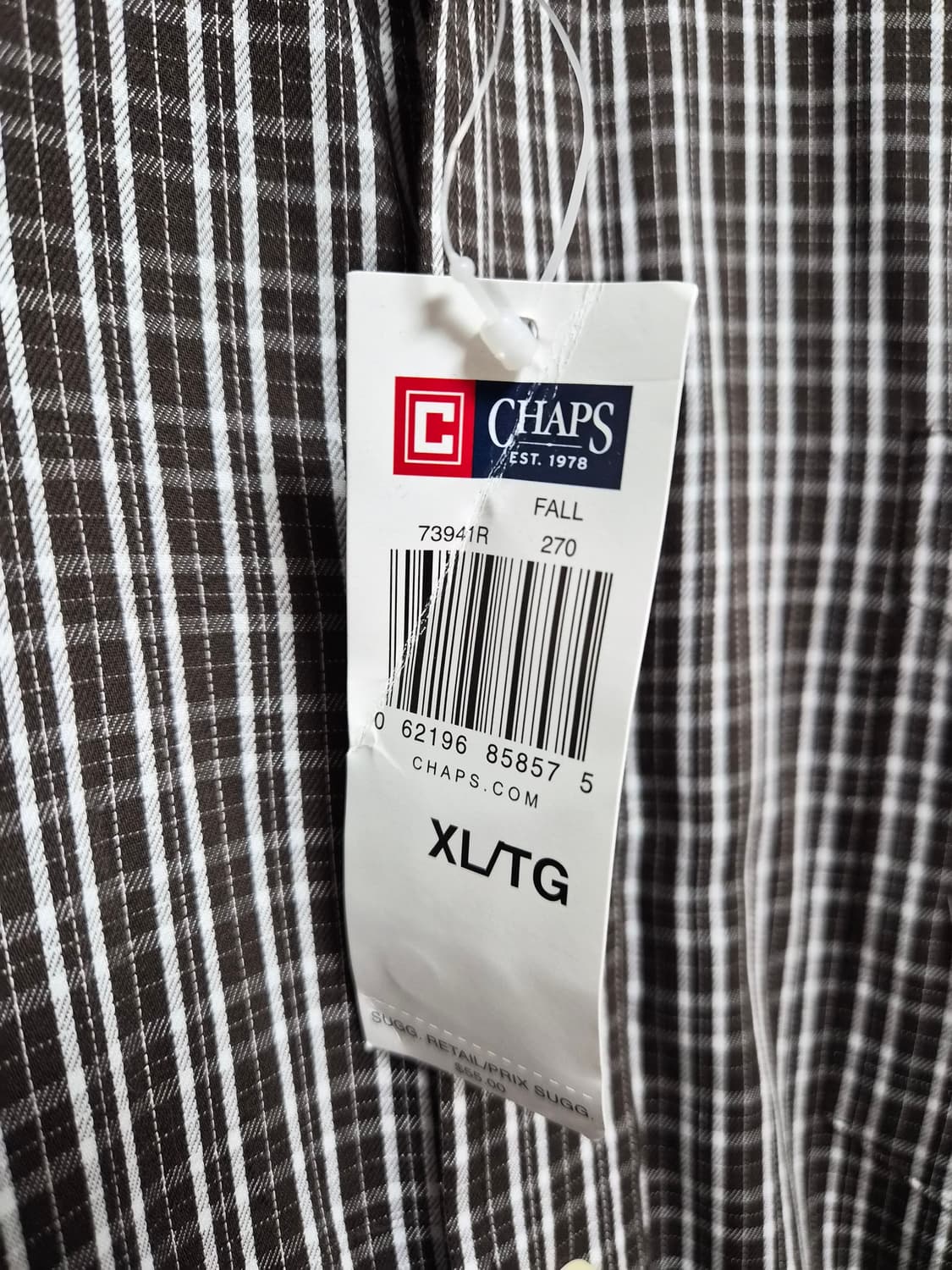 챕스 새상품 체크 코튼 셔츠 XL사이즈 - S287 상품이미지5