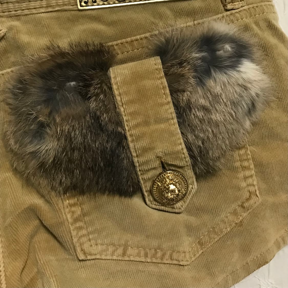 빈티지 cecil mcbee 세실맥비 갸루 코듀로이 퍼 숏팬츠 반바지 상품이미지2