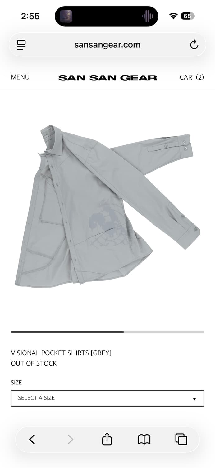 (새상품)산산기어 비저널 포켓 셔츠 회색(2 size) 상품이미지3