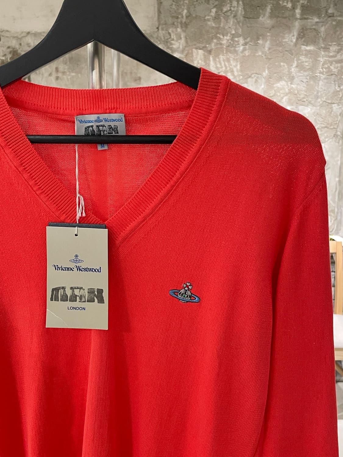 비비안 웨스트우드 맨 플라밍고 orb로고 V넥 니트 상품이미지3