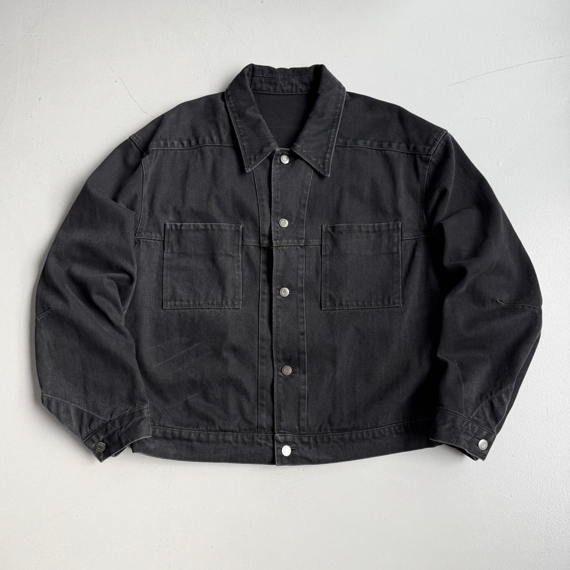 COOR 쿠어 더블포켓 흑청 데님 트러커 자켓 상품이미지2