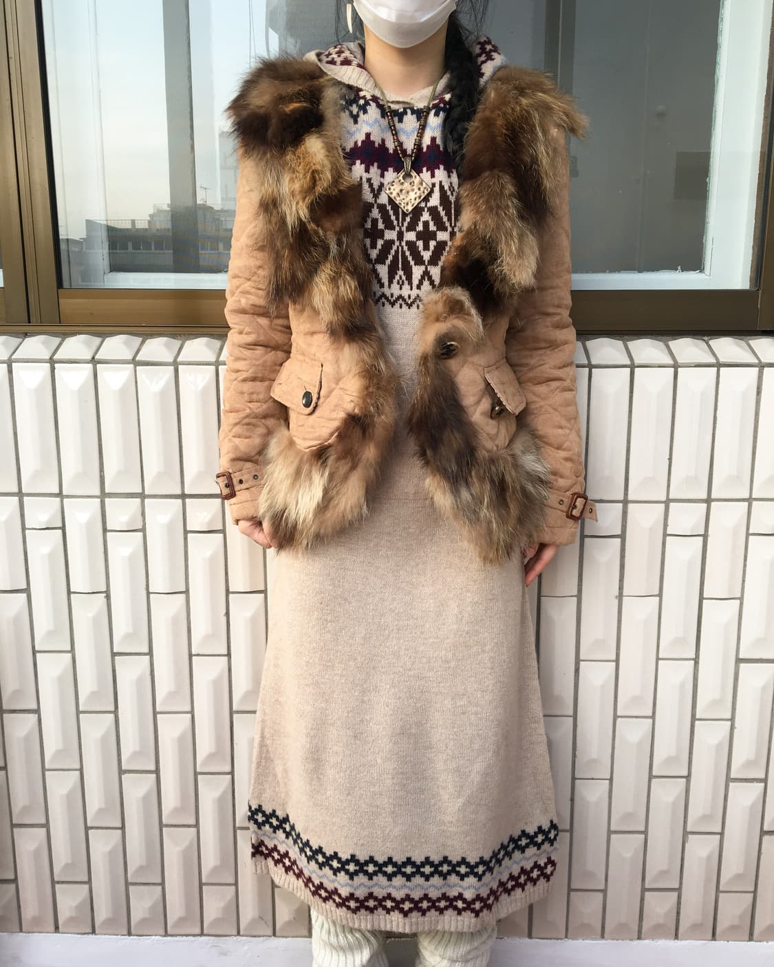 Belted fur trimming point jacket 상품이미지7