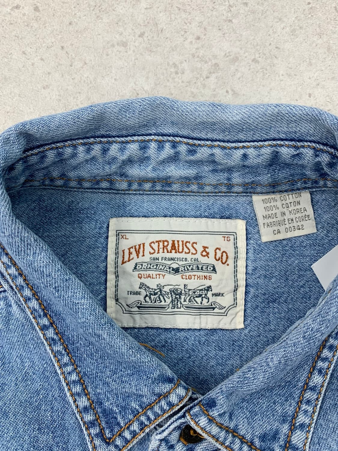 Levis 90s 리바이스 오렌지탭 싱글포켓 데님셔츠 상품이미지4