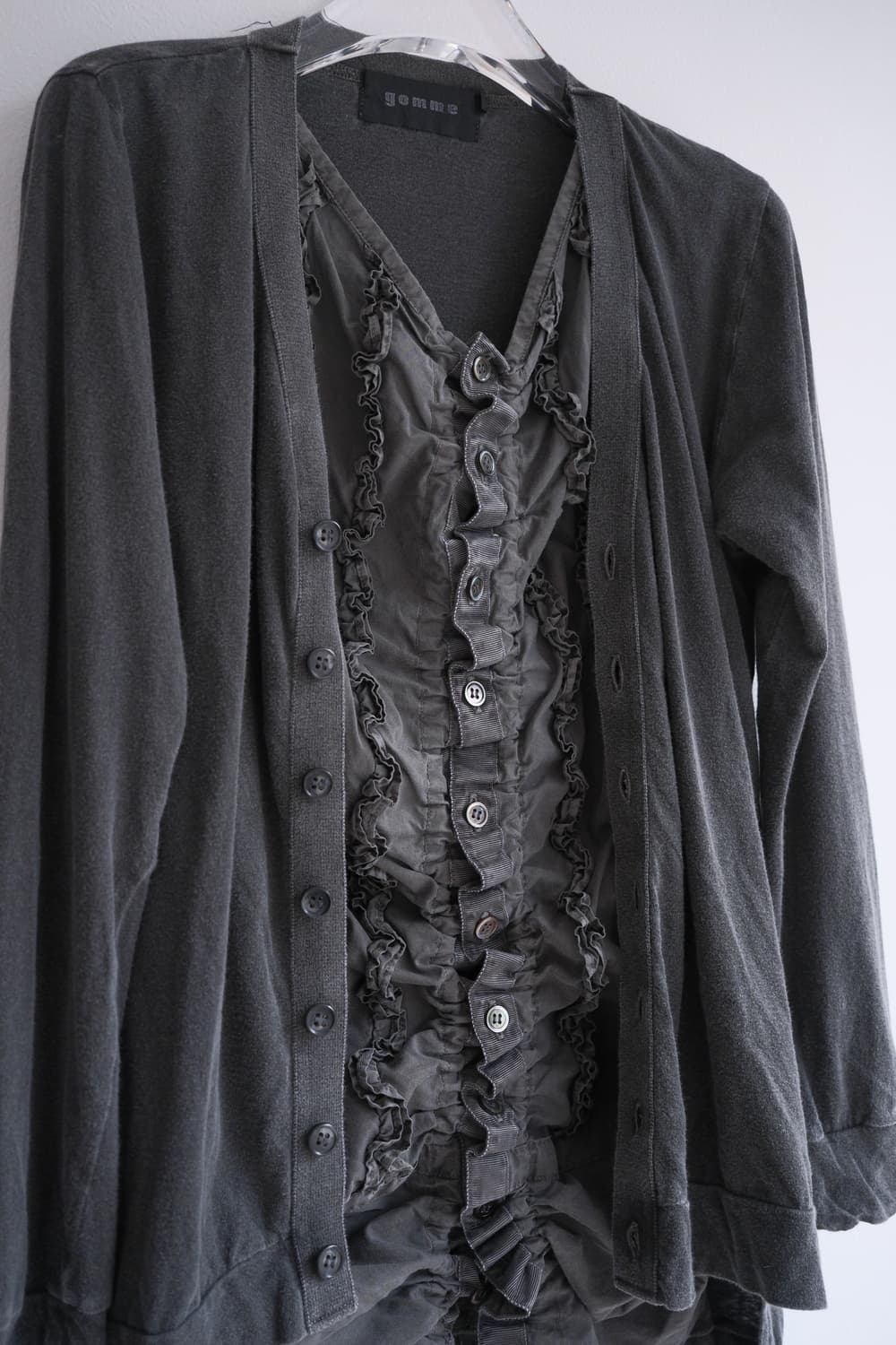 frill shirts docking washed cardigan 상품이미지6