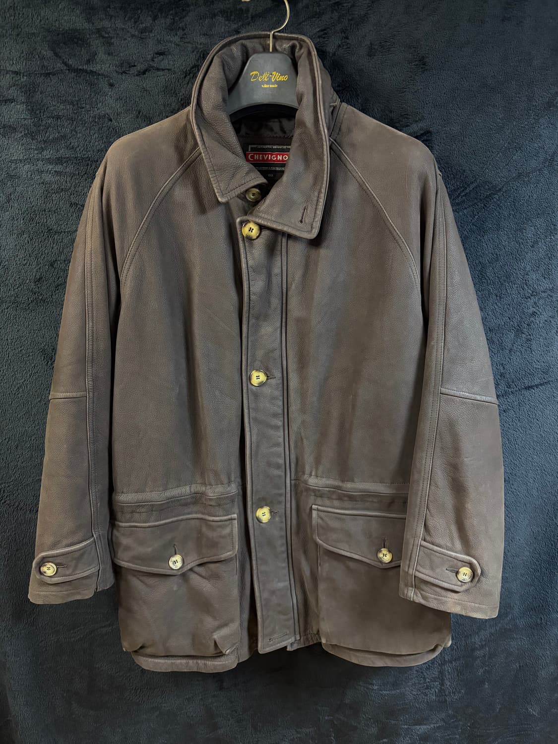 쉐비뇽 CHEVIGNON 소가죽 레더 자켓 (퀼팅 라이닝) XXL 상품이미지1