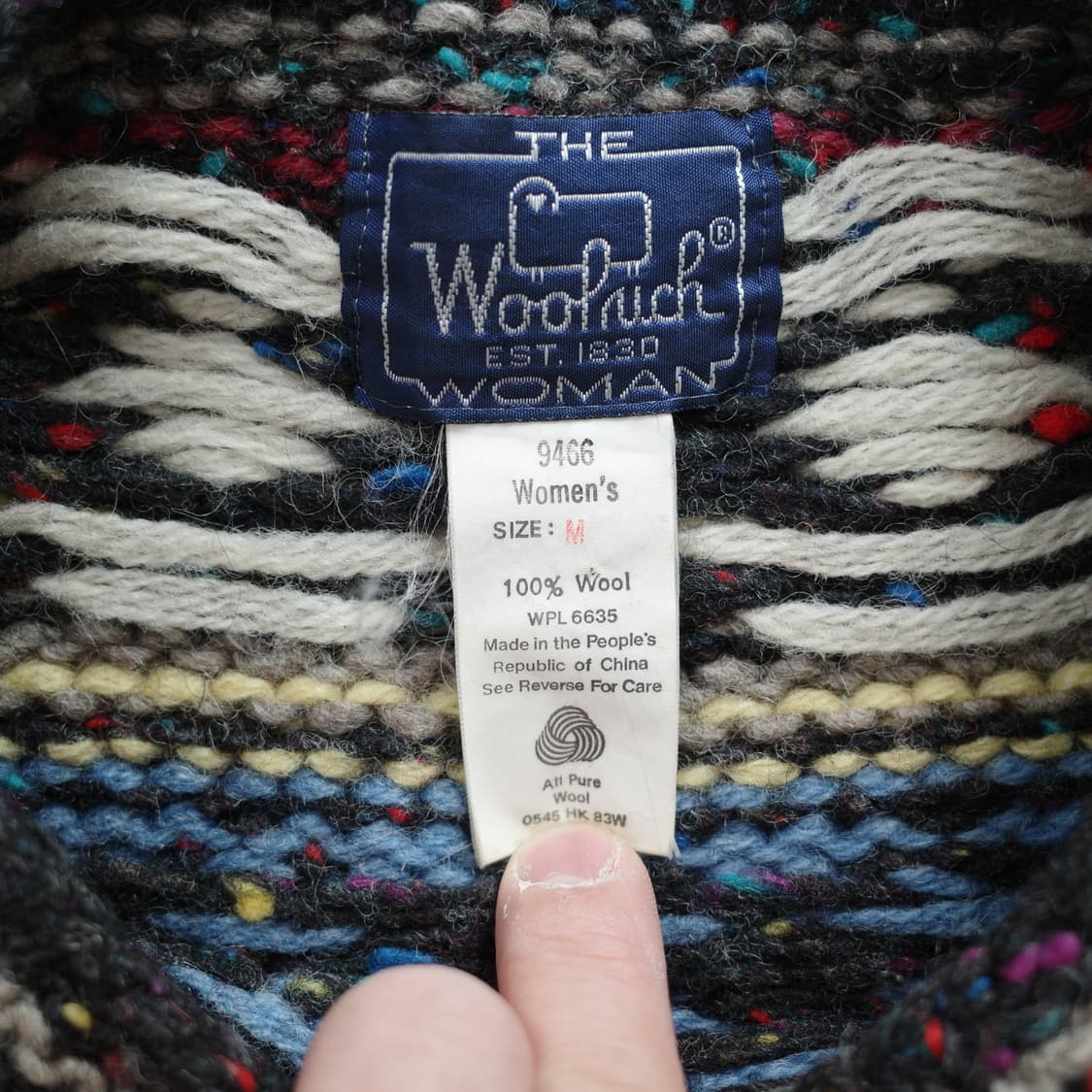 울리치 에스닉/지오메트릭 패턴 100% 울 니트 스웨터 상품이미지3