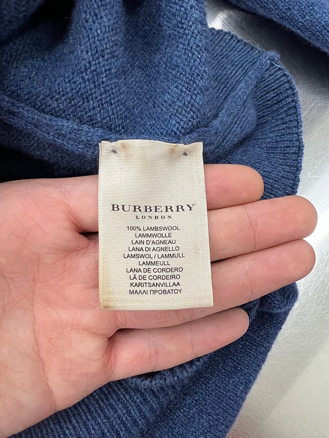 버버리 네이비 베이직 램스울 모크넥 니트 스웨터 상품이미지8