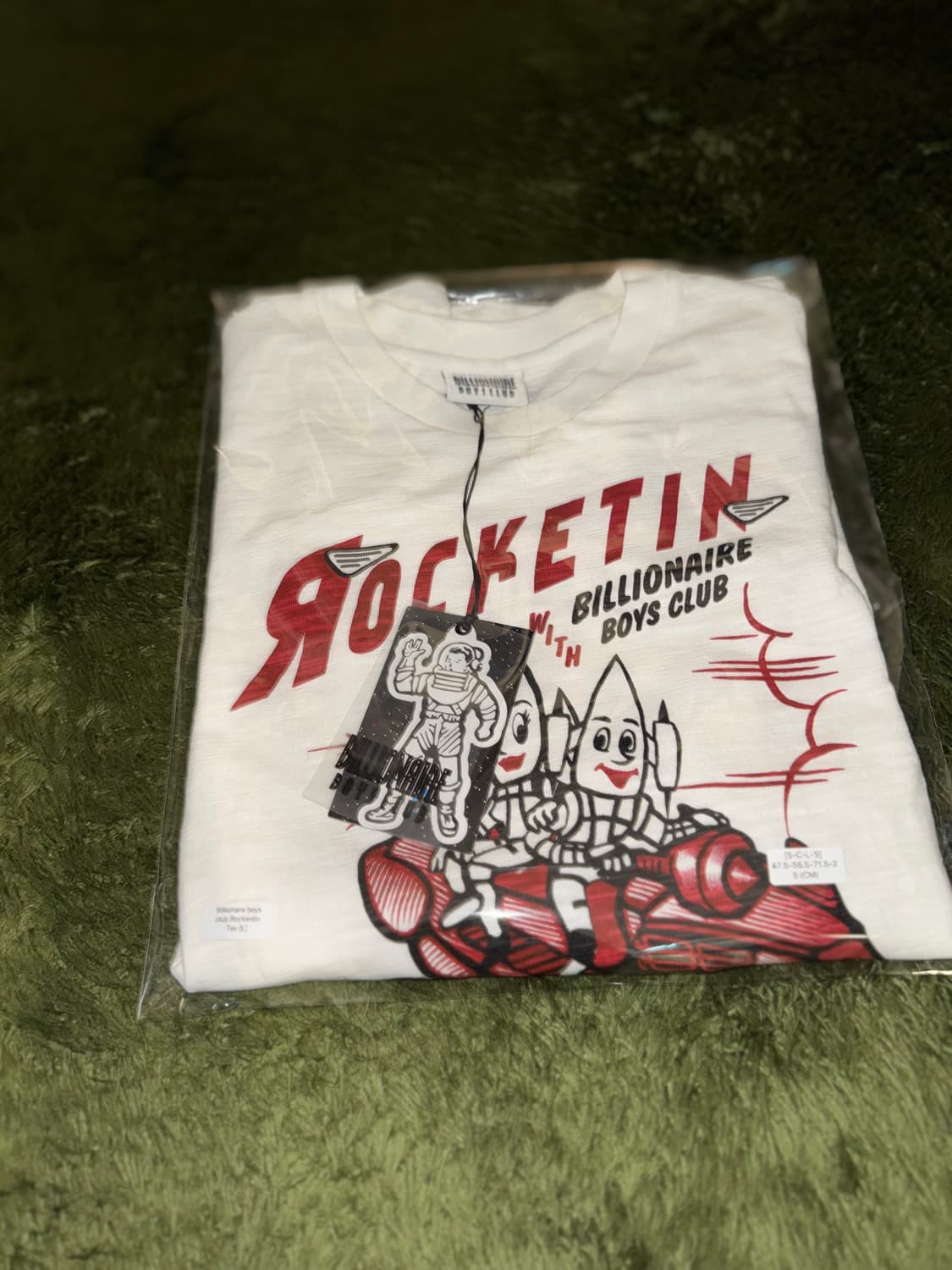 [L] 빌리어네어 보이즈 클럽 bbc ROCKETIN 슬럽 티셔츠 화이트 상품이미지10