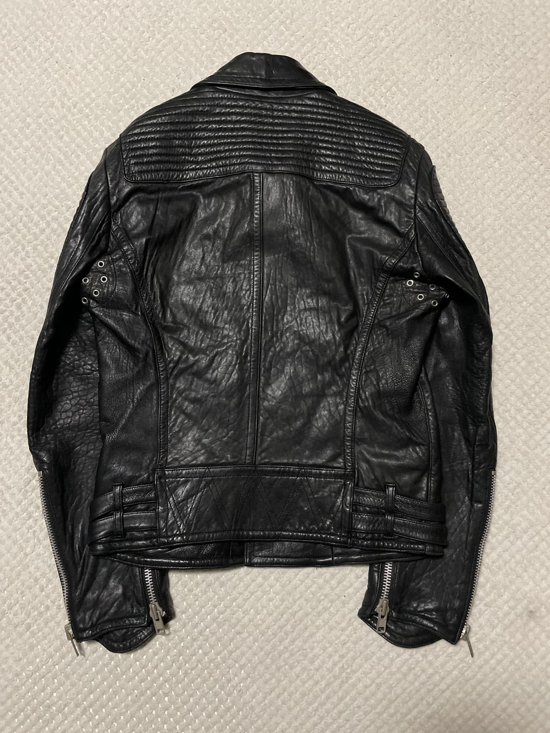 광희시장 웨스턴 무드 램스킨 양가죽 바이커 레더 자켓 상품이미지2