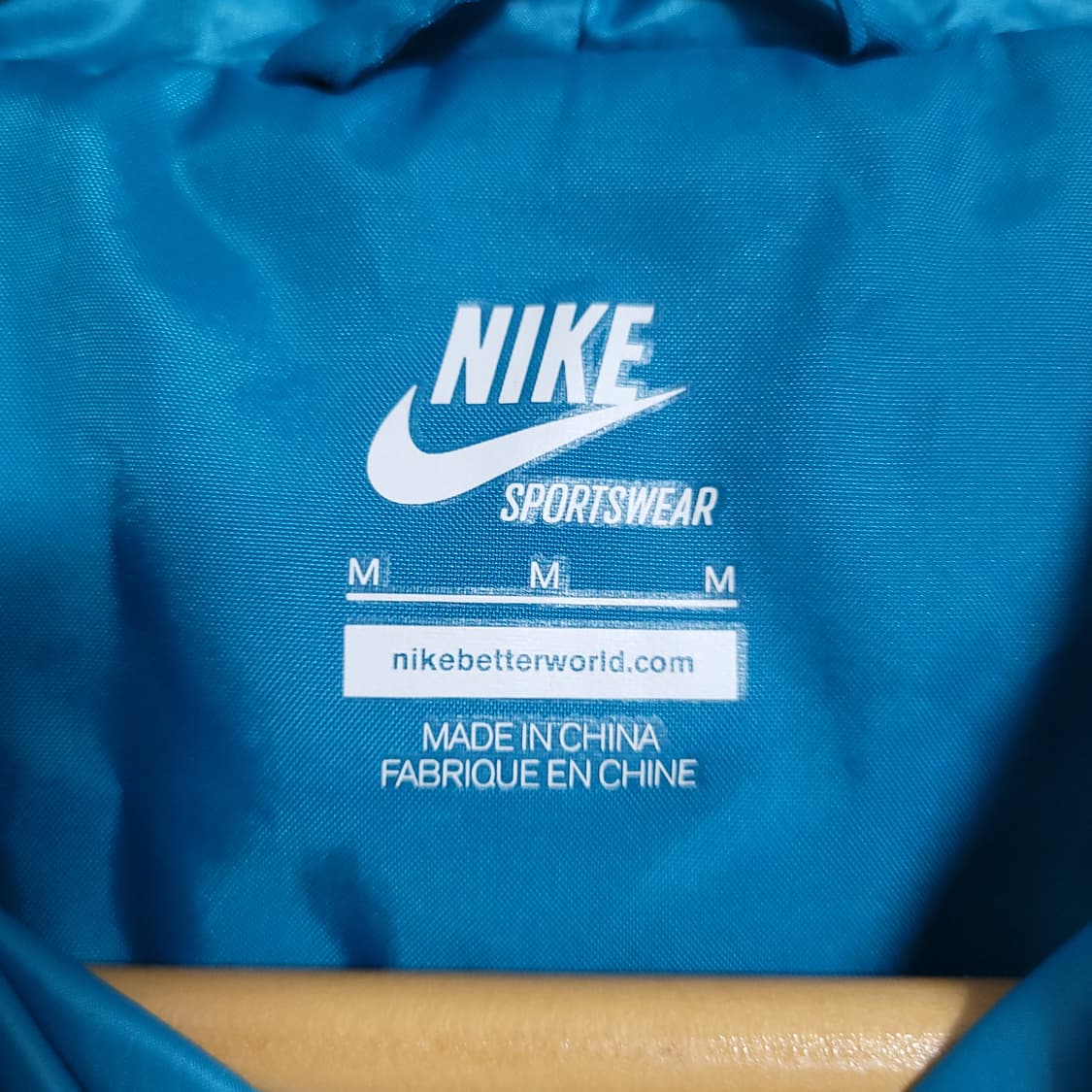 (M) NIKE 나이키 여성 바람막이 블루 블랙 후드 집업 상품이미지3