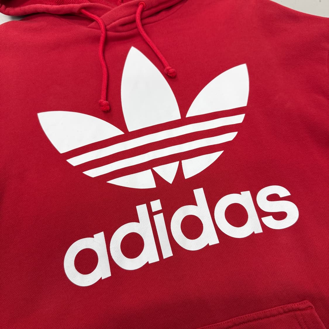 아디다스 신형 빅로고 파이어버드 오버핏 올드스쿨 후드티 레드 상품이미지3
