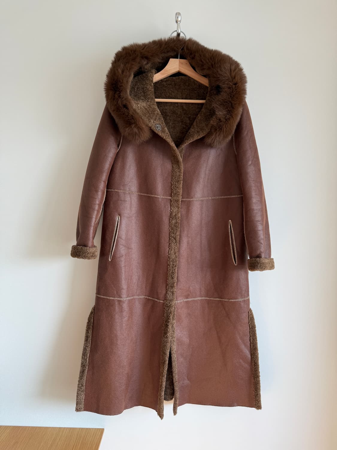 Pre owned 롱 코트 무스탕 상품이미지1