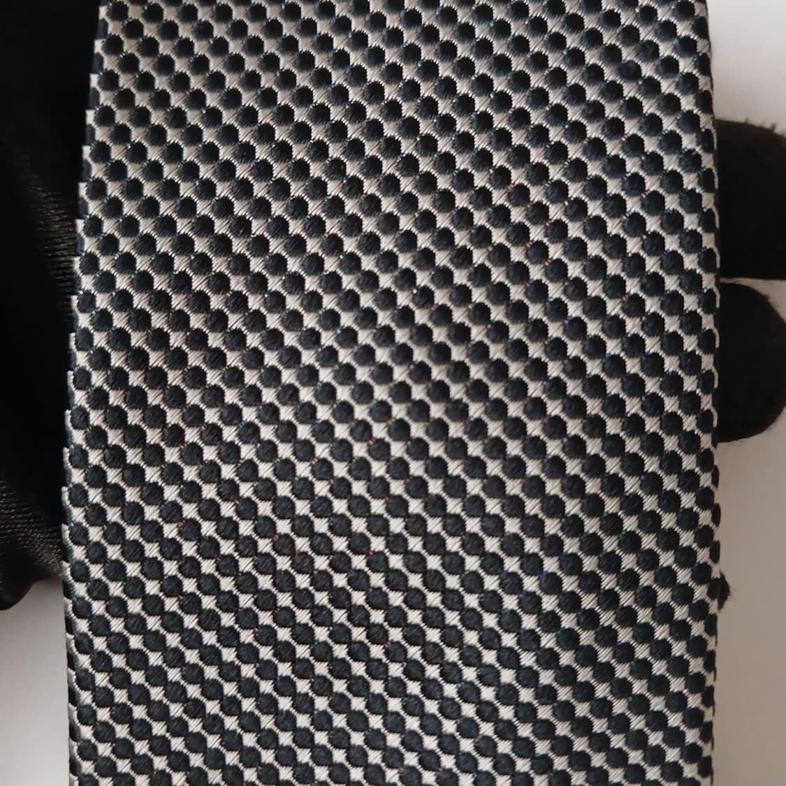 지오송지오 실크 블랙 텍스처 넥타이 6.3cm A+등급 A19268
 상품이미지6