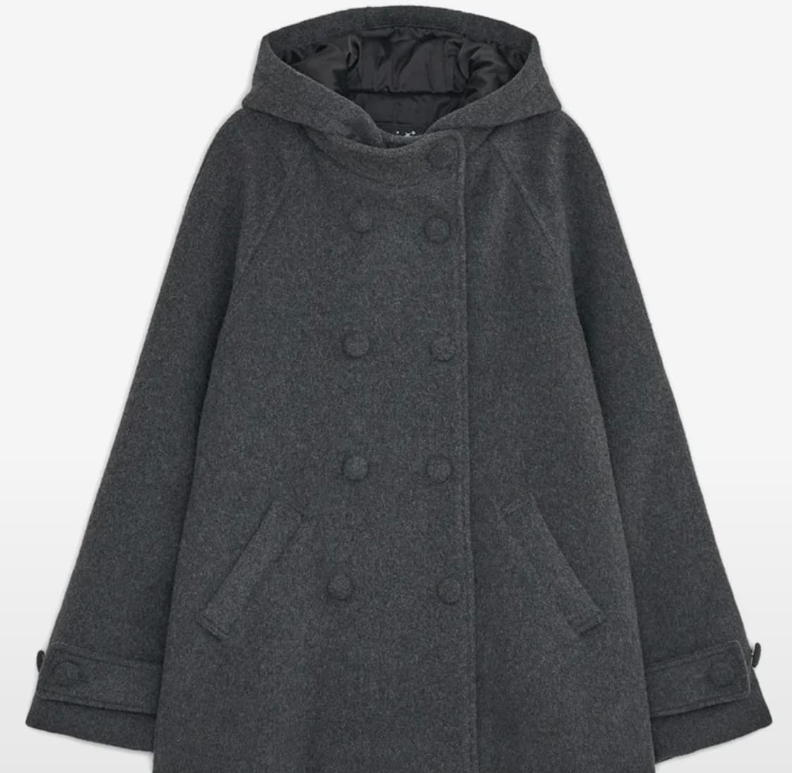 [새상품] 허그유어스킨 후드 하프코트 차콜 상품이미지1