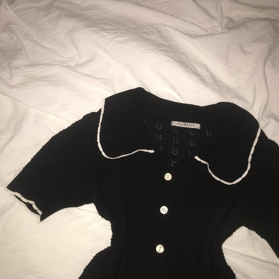 레이스 펀칭 반팔 가디건 상품이미지2